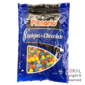 LENTEJA CHOCOLATE COLOR SURTIDO X 800GR PLENARIO x 1