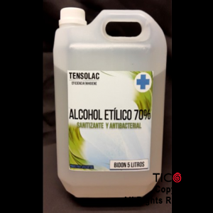 ALCOHOL ETILICO 70/%  ANTI BACTERIAL INFLUENCIA x 5 LTS x 1