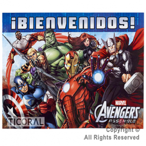 AVENGERS AFICHE BIENVENIDO x1