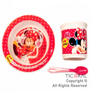 MINNIE SET BLISTER BOWL TAZA GRANDE Y CUCHARA x 1