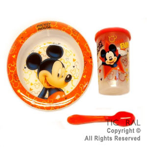 MICKEY SET BLISTER BOWL Y VASO TAPA TOMADORA Y CUCHARA x 1