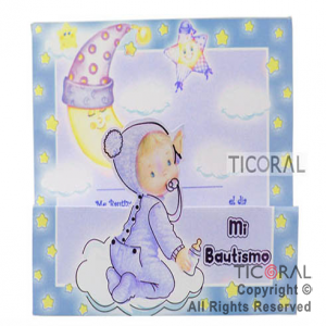 LUNA BAUTISMO NENE ESTAMPA DOBLE x 10