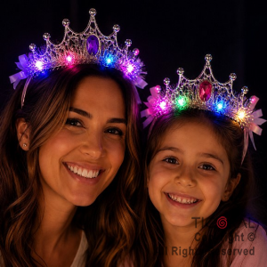 VINCHA CORONA CON LUZ LED COLORES SURTIDOS x 12 UNIDADES