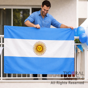 BANDERA TELA ARGENTINA CON SOL 120 X 180 CM