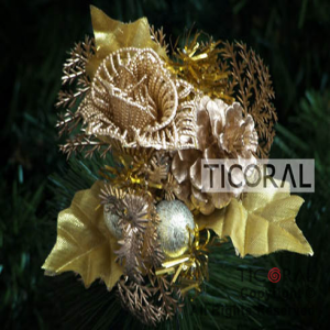 PINCHE HS165 ORO PIA/ESFERAS 20X13 CM x 1