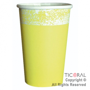 VASO POLIPAPEL 240CC AMARILLO PASTEL X 8