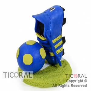 ADOR MAQUETA BOTIN DE FUTBOL BOCA A. PORC FRIA x 1 | Ticoral Express |  Cotillón y Repostería. Venta al público.