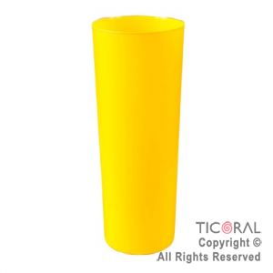 VASO TRAGO LARGO PP KV AMARILLO 280CC X 10