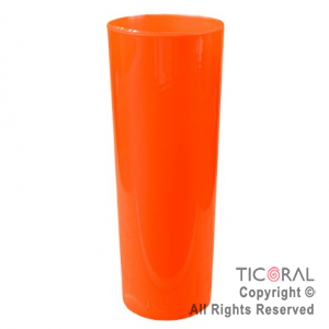 VASO TRAGO LARGO PP KV NARANJA 280CC X 10