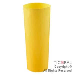 VASO TRAGO LARGO PP KV AMARILLO PASTEL 280CC X 10