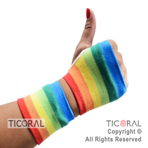 GUANTE SIN DEDO CON MU�EQUERA ARCO IRIS HS6187-4 x 1