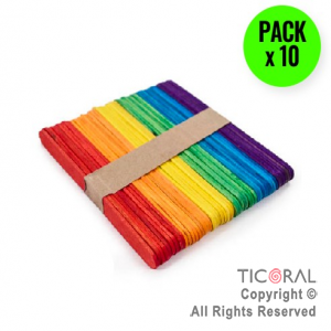 PALITOS DE HELADO CHICO MULTICOLOR 11.5cm X 48unid (PACK X 10)