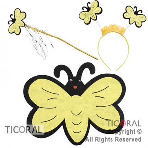 SET ALAS ABEJA CON VINCHA Y VARITA HS6740 x 1