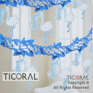 GUIR CON CIGUE�A CELESTE Y BLANCO (2.MTS) HS7412-2 x 1