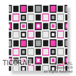 SERVILLETA CUADRADOS FUCSIA Y NEGRO 33X33CM HS7395-1 x 20