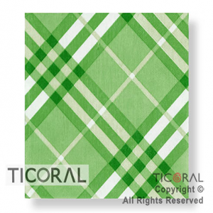 SERVILLETA 33X33CM DISE�O RAYAS DIAGONAL VERDE Y BLANCO HS7391-1 x 20