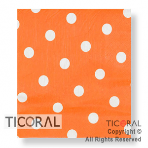SERVILLETA  LUNAR BLANCO FONDO NARANJA 33X33CM HS7394-4 x 20