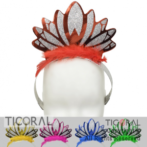 TIARA VINCHA CON PLUMA DISE�O PRINCESA CON GIBRE HS7510 x 6