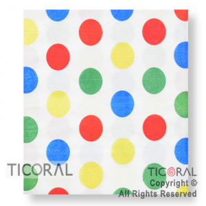 SERVILLETA  LUNARES MULTICOLOR 33X33 HS4347 x 20