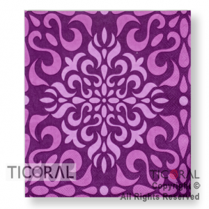 SERVILLETA  MANDALA TONO FUCSIA ROSA LILA 33X33 HS8031-5 x 20