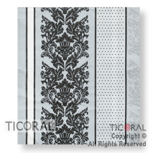 SERVILLETA ARABESCOS GRIS PLATA Y NEGRO 33X33 HS8016-6 x 20