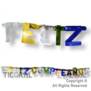 GUIRNALDA LETRA FELIZ CUMPLEA�OS METALIZADO GIGANTE HS7819 x 1