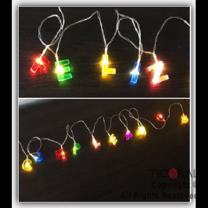 LUZ GUIRNALDA LETRAS FELIZ CUMPLEAÑOS MULTICOLOR LED FIJA A PILA HS8561 X 1