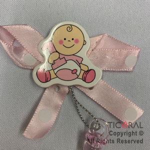 MO�O CON BEBE Y CHUPETE ROSA COLOR 6cm x 5cm HS8567-1 X 12