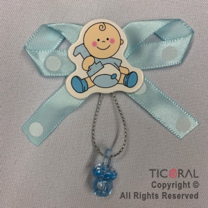 MO�O CON BEBE Y CHUPETE CELESTE COLOR 6cm x 5cm HS8567-2 X 12