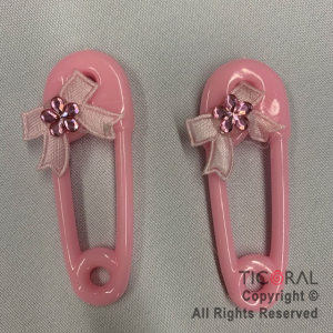 ALFILER DE GANCHO CON MO�O ROSA COLOR 6cm x 2cm HS8568-1 X 12
