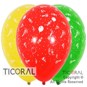 GLOBO SEMPERTEX R12 INF CRISTAL SURTIDO FIESTA x 10