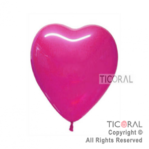 GLOBO SEMPERTEX CORAZON 12 METAL FUCSIA x 10