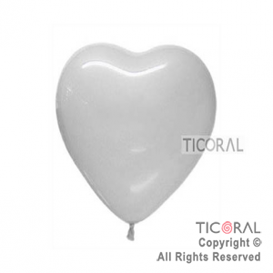 GLOBO SEMPERTEX CORAZON 12 SATIN BLANCO x 10