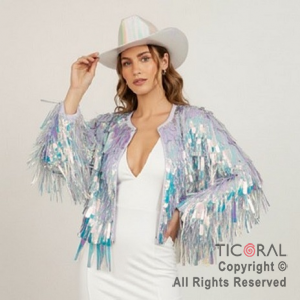 CHAQUETA DE FLECOS IRIDISCENTE x 1