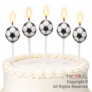 VELA SET GLOBOS DE PELOTAS DE FUTBOL X 5 PIEZAS