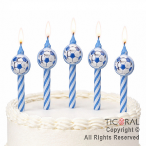 VELA SET PELOTAS FUTBOL AZUL X 6 PIEZAS