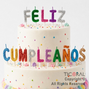 VELAS FRASE FELIZ CUMPLEA�OS MULTICOLOR 4 CM (U2411-561)