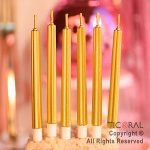 VELAS METALIZADAS ORO FANCY CANDLES X 6 UNIDADES (U24-039) x 1