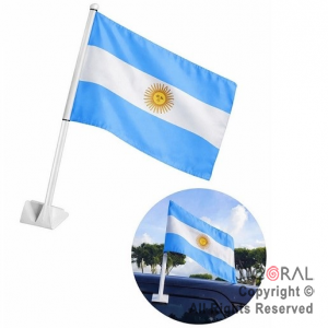 BANDERA PARA AUTO 30 x 45 CM TELA CON SOL ( PACK X 12 UNIDADES )