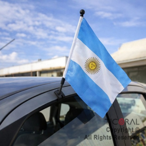 BANDERA PARA AUTO 30 x 45 CM TELA CON SOL ( PACK X 12 UNIDADES )