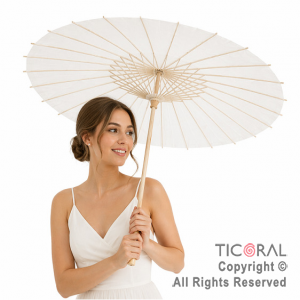 PARAGUAS SOMBRILLA BLANCO DE PAPEL