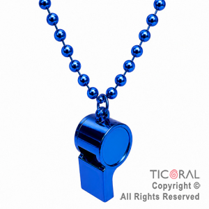 COLGANTE COLLAR DE CUENTAS CON SILBATO AZUL x 12