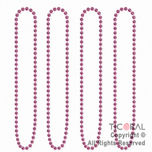 COLGANTE COLLAR DE CUENTAS ROSA SET X 4