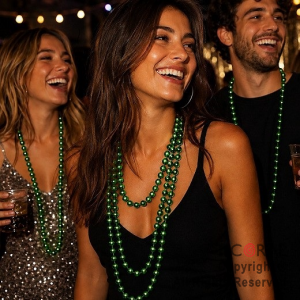 COLGANTE COLLAR DE CUENTAS VERDE SET X 4