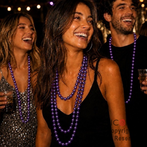COLGANTE COLLAR DE CUENTAS VIOLETA SET X 4