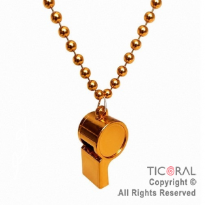 COLGANTE COLLAR DE CUENTAS CON SILBATO NARANJA x 12
