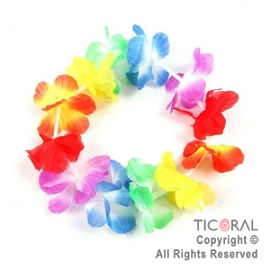 Pulsera hawaiana floreado multicolor x 24