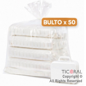 MINI VALIJITA PLASTICA BLANCO (14 X 4,5 X 10) ( BULTO X 50 UNIDADES)