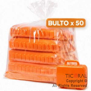 MINI VALIJITA PLASTICA NARANJA (14 X 4,5 X 10) ( BULTO X 50 UNIDADES)