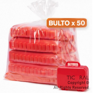 MINI VALIJITA PLASTICA ROJO (14 X 4,5 X 10) ( BULTO X 50 UNIDADES)
